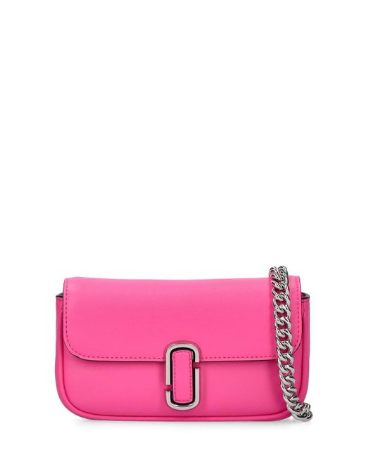 Marc Jacobs Mini The J Marc Leather Shoulder Bag in Pink | Lyst