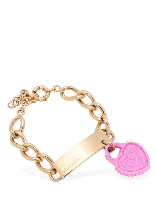 DSquared² Pink Open Your Heart Bracelet