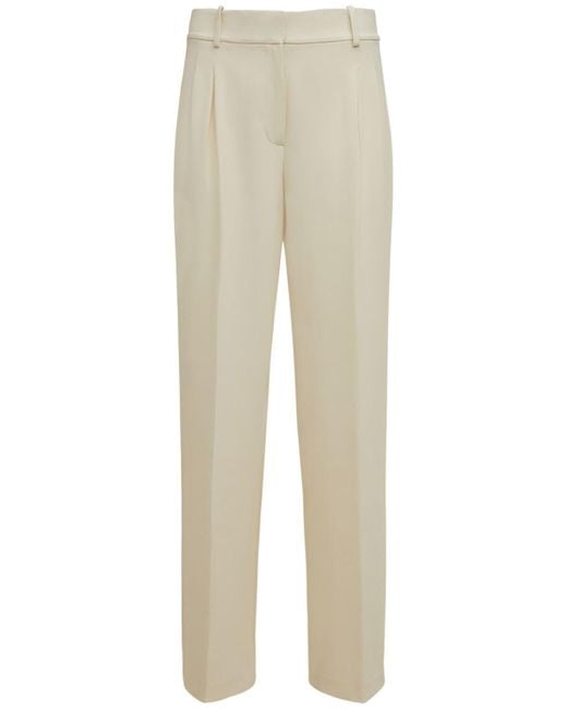Theory Double Pleated Wide Pants in White - Lyst