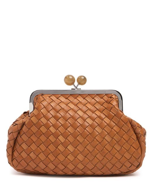 Weekend by Maxmara Brown Damen Gewebte Lederclutch „Pancia“