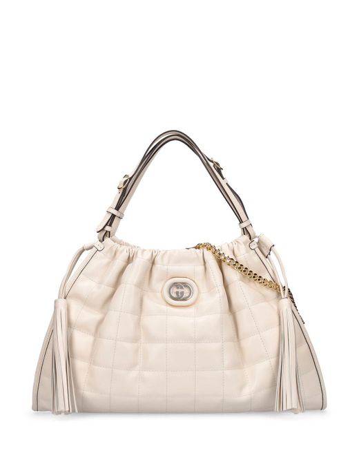 Gucci Natural Deco Quilted Leather Tote Bag