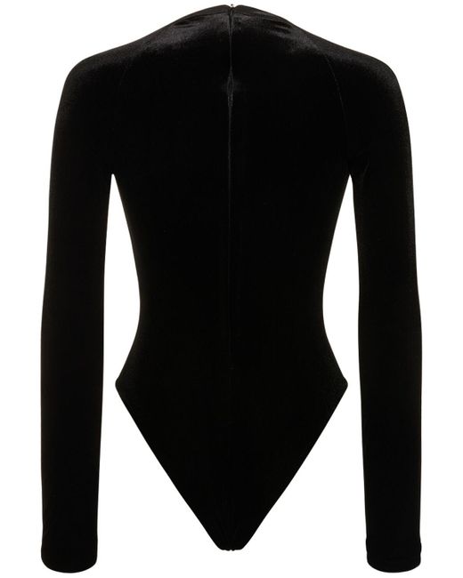 16Arlington Black Valon Velvet Bodysuit