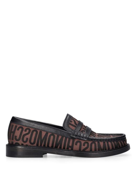 Moschino Black 25mm College Logo Jacquard Loafers