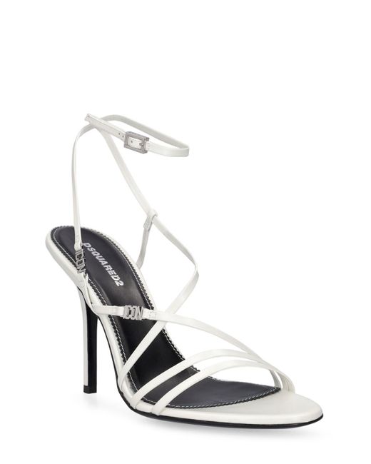 DSquared² White 100Mm Icon Clubbing Leather Sandals