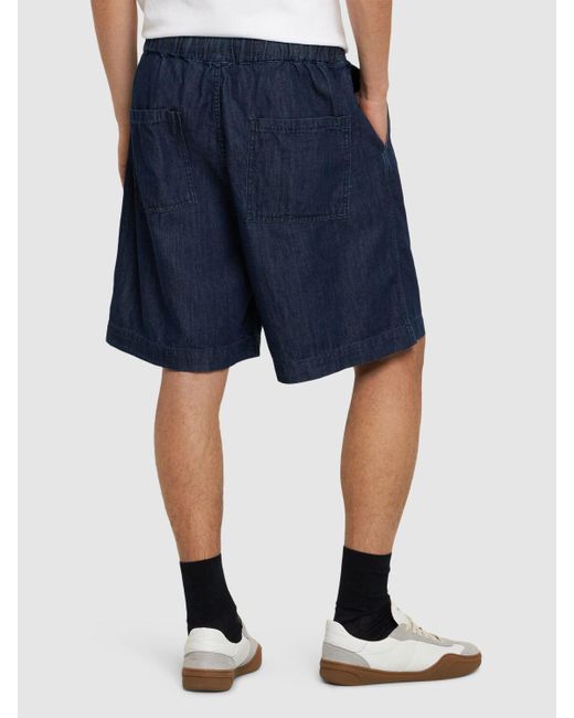Frankie Shop Blue Cotton Denim jogging Shorts for men