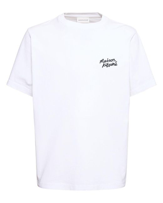T-shirt maison kitsuné in jersey di cotone di Maison Kitsuné in White da Uomo