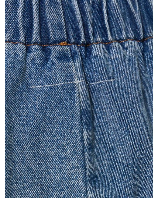 Jean en denim de coton avec taille élastique MM6 by Maison Martin Margiela en coloris Blue