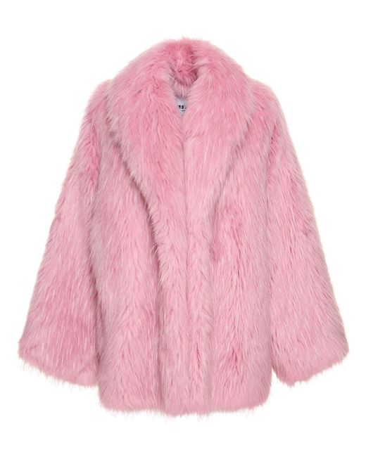 MSGM Pink Faux Fur Coat