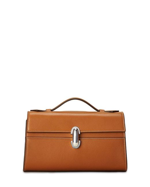 SAVETTE The Symmetry Leather Top Handle Bag in Brown | Lyst