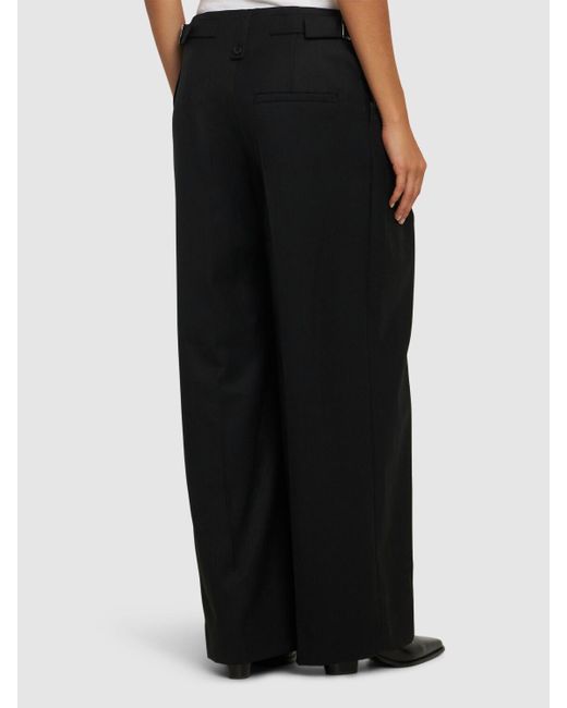 Low Classic Belt Loop Point Wide Leg Pants in Black | Lyst
