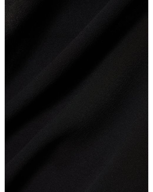 Top drapeado de seda georgette Ann Demeulemeester de color Black
