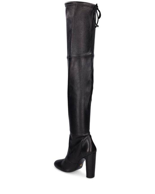 Botas altas de piel 100mm Stuart Weitzman de color Black
