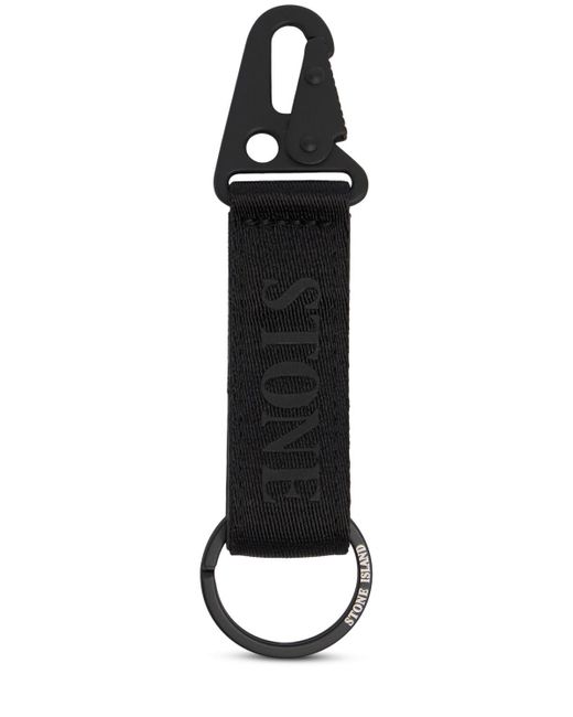 メンズ Stone Island ロゴキーリング Black