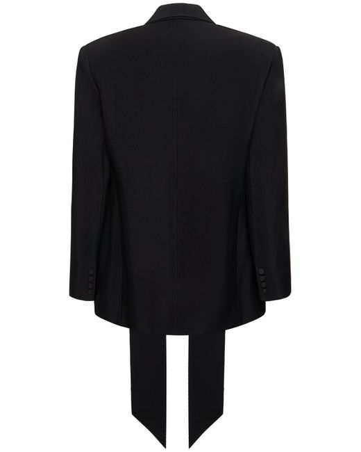 Mugler Black Double Breast Viscose & Wool Jacket for men