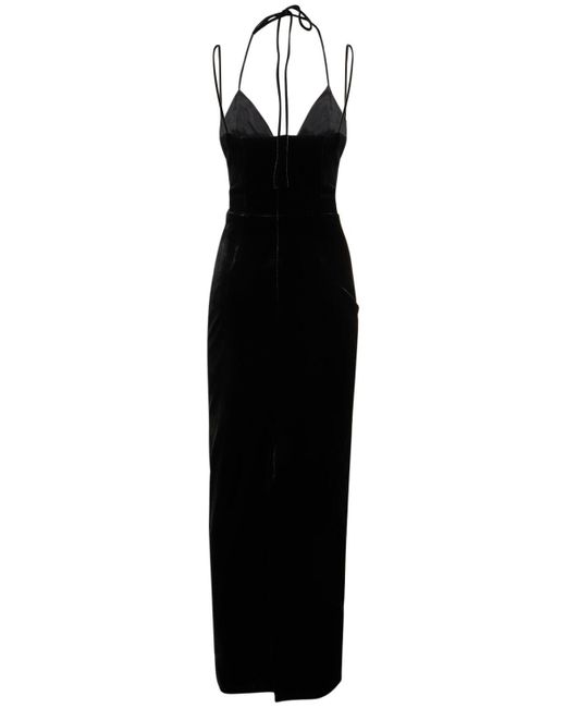 Vestito in velluto con decorazioni e cutout di Alessandra Rich in Black