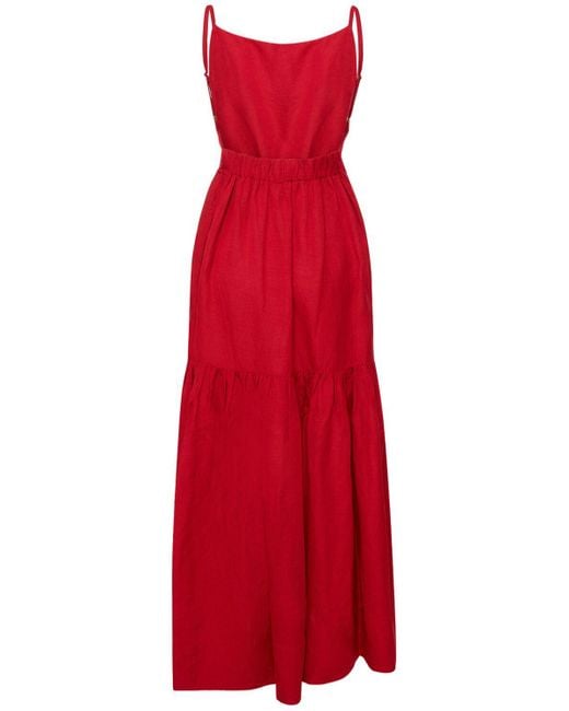 Posse Red Langes Kleid Aus Viskose Und Leinen