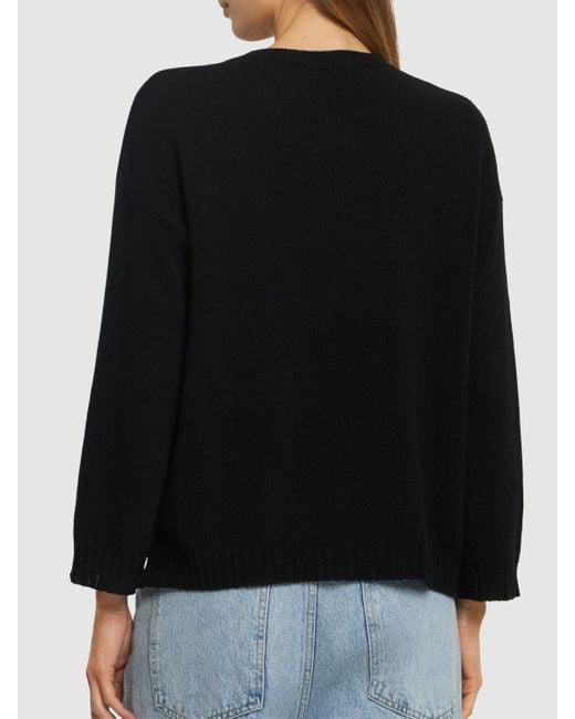 Valentino Black Wool Knit V-neck Sweater