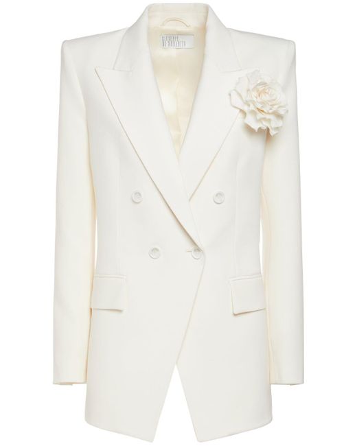 GIUSEPPE DI MORABITO White Zweireihiger Blazer Aus Stretch-wolle