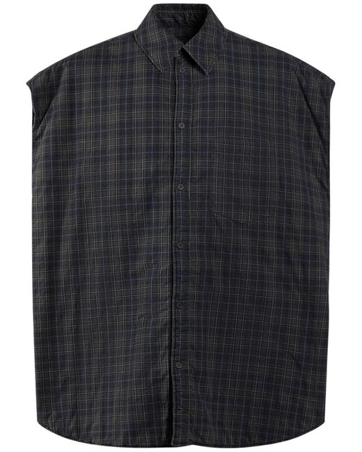 Balenciaga Black Detachable Sleeves Cotton Shirt for men