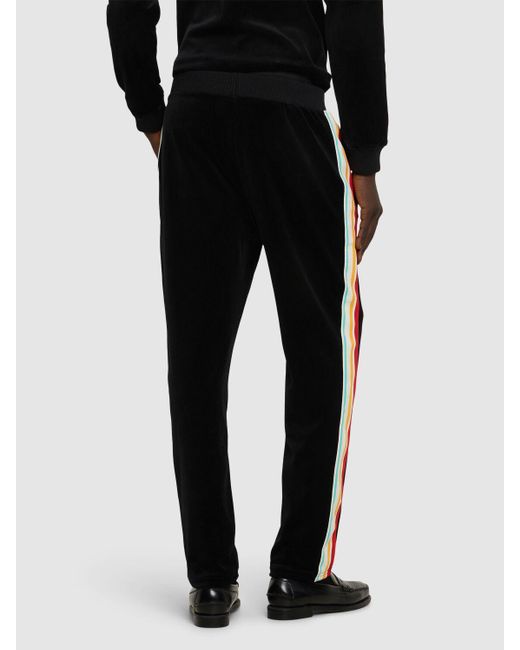 Sergio Tacchini Black Slice Velour Track Pants for men
