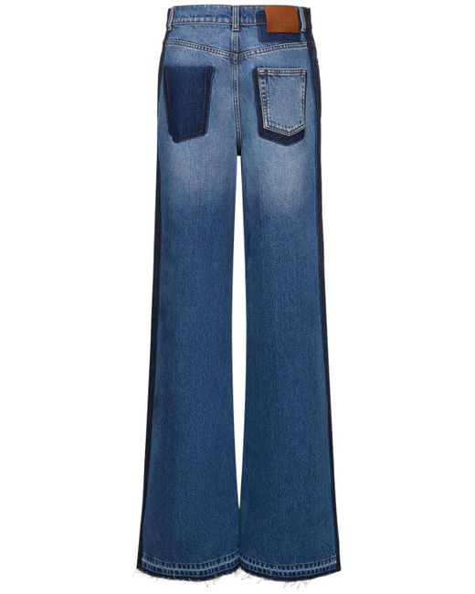Alexander McQueen Blue Wide Leg Denim Jeans