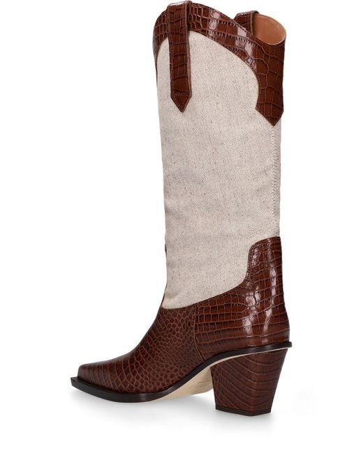 Bottes en cuir et toile rosario 60 mm Paris Texas en coloris Brown