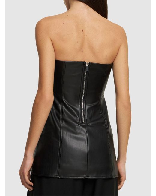 WeWoreWhat Black Faux Leather Top