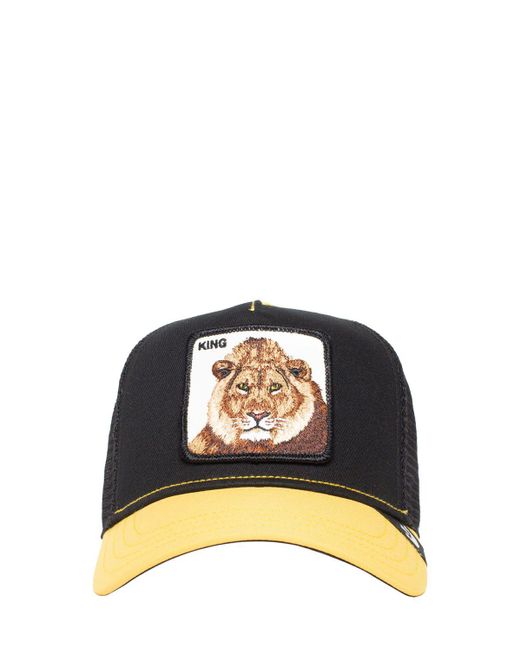 Goorin Bros Black The King Lion Trucker Hat W/patch for men
