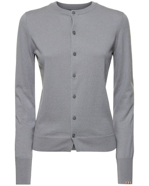 Cardigan a little bit in cotone e cashmere di Extreme Cashmere in Gray