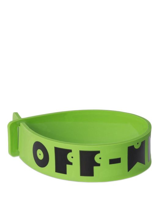 Off-White c/o Virgil Abloh Green Rubber Logo Bracelet for men