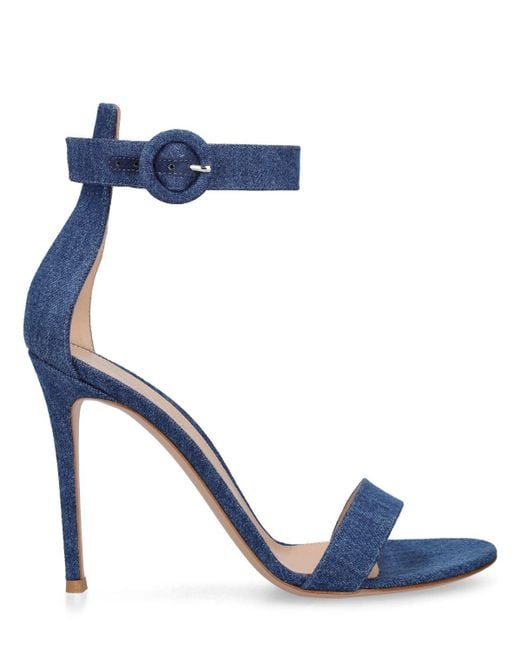 Sandalias de denim 105mm Gianvito Rossi de color Blue