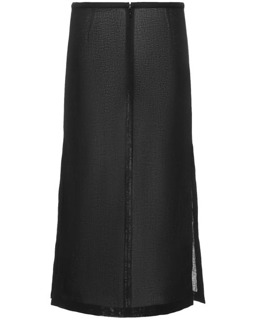 Falda midi de crepe con abertura lateral Michael Kors de color Gray
