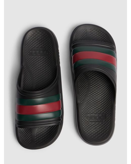 Sandalias planas de goma Gucci de hombre de color Multicolor