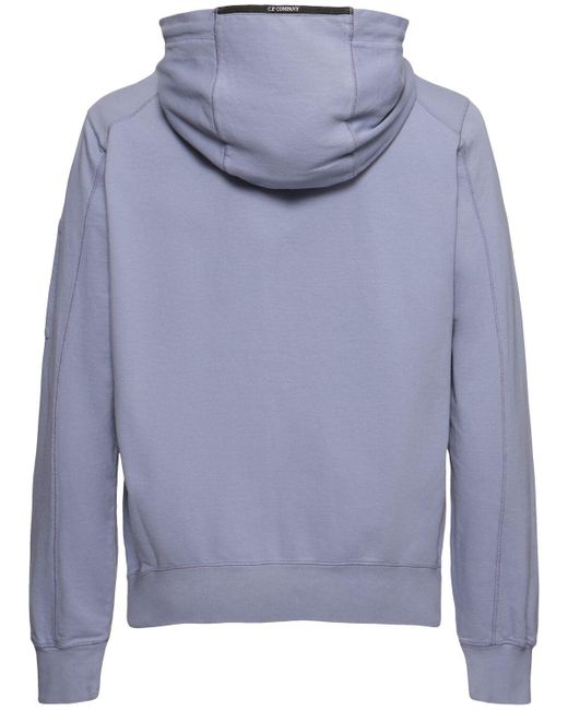 C P Company Blue Light Fleece Full Zip Hooded Sweatshirt for men