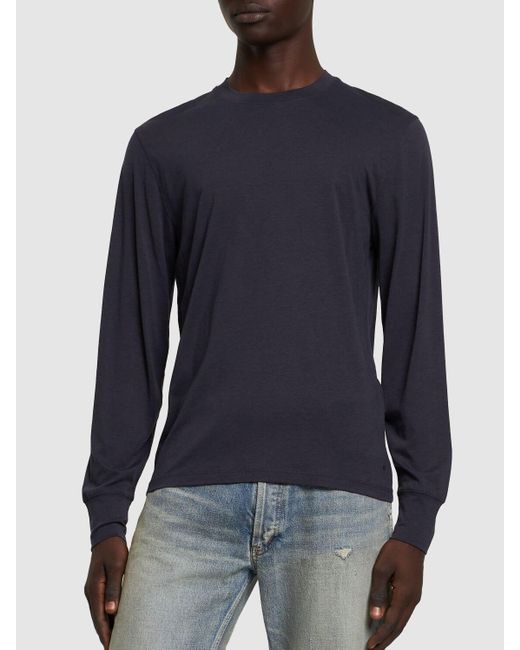 Camiseta de lyocell y algodón Tom Ford de hombre de color Blue