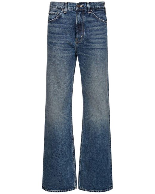 Nili Lotan Blue Mitchell Flared Cotton Denim Jeans