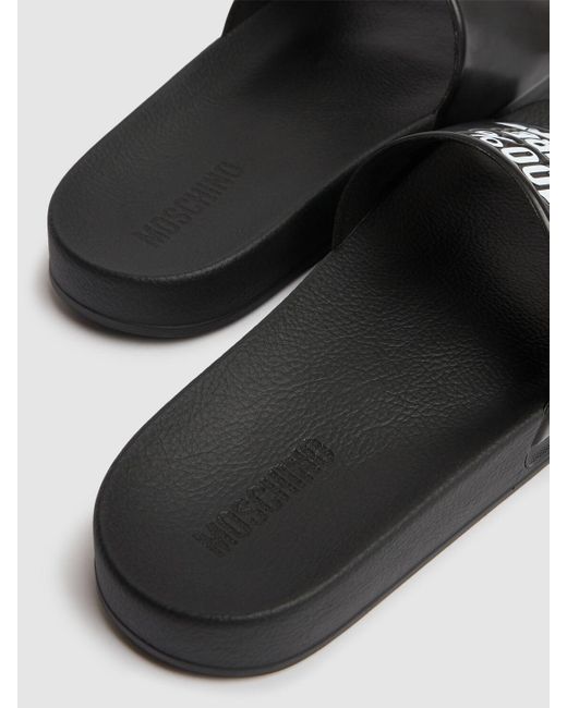 Moschino Black 100% Pure Slide Sandals for men