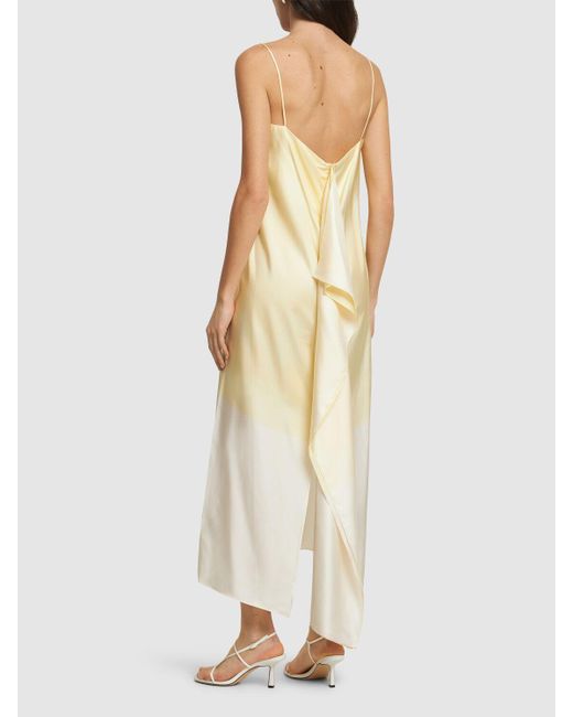 Esse Studios White Langes Kleid Aus Seide "optimista"