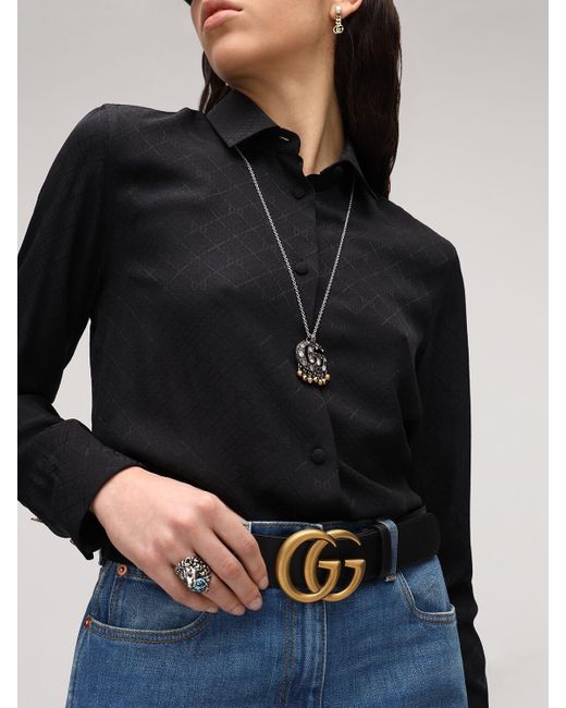 Gucci 4cm gg Leather Belt in Black - Save 6% Lyst