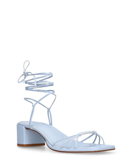 Aeyde White 55mm Serafina Leather Sandals