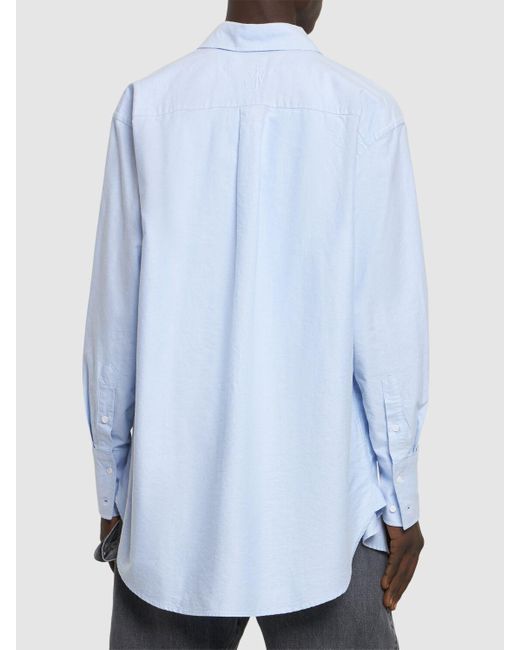 Camicia oversize in cotone di J.W. Anderson in Blue da Uomo