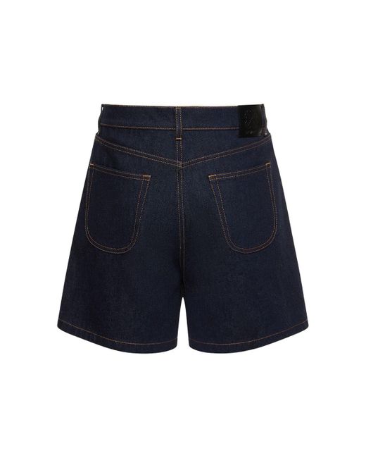 Shorts in denim di cotone con logo 90s di Off-White c/o Virgil Abloh in Blue da Uomo