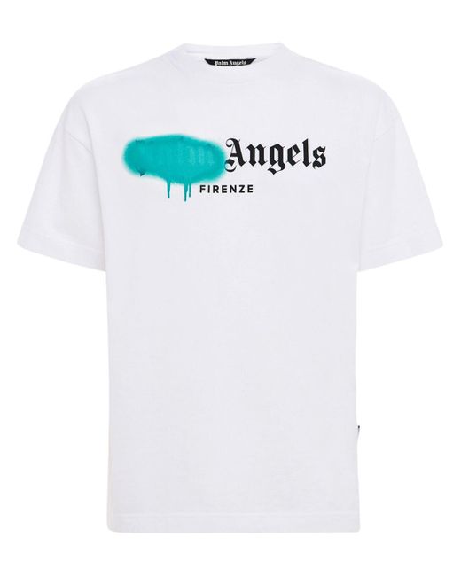 Palm Angels White Lvr Exclusive Firenze Spray T-shirt for men