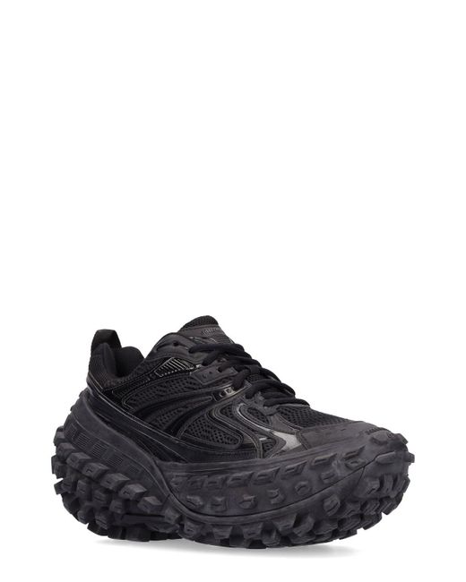 Balenciaga Black 60mm Defender Faux Leather Sneakers