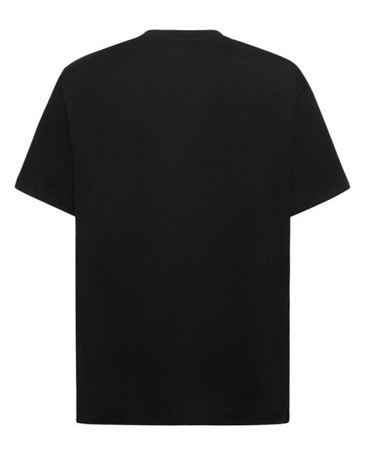 Camiseta de algodón orgánico flocado Balmain de hombre de color Black