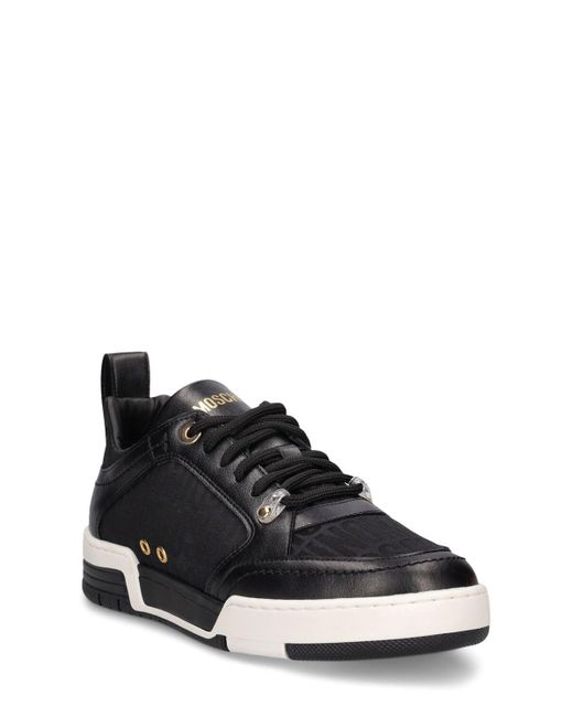 Sneakers basses en jacquard à logo mm Moschino en coloris Black