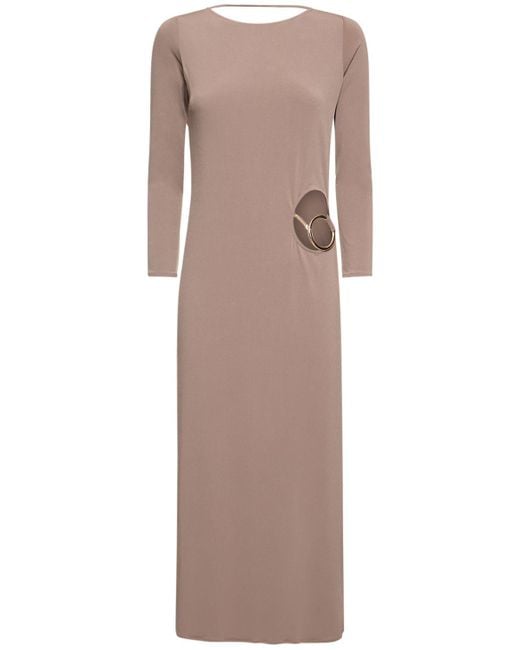 ALEX RIVIÈRE STUDIO Natural Damen Langes Kleid Aus Stretch-Jersey „Lou“