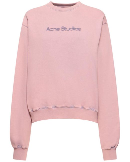 Acne Pink Jersey-sweatshirt Mit Ausgeblichenem Logo