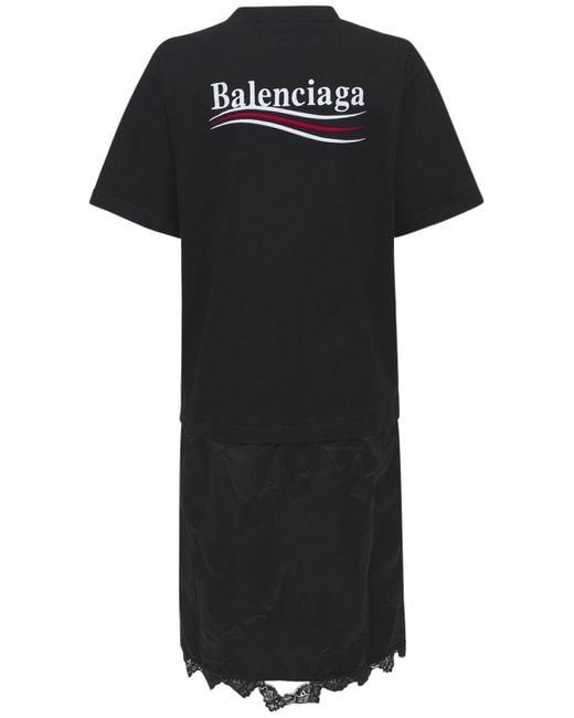 Balenciaga Black Cotton Jersey T-shirt Dress