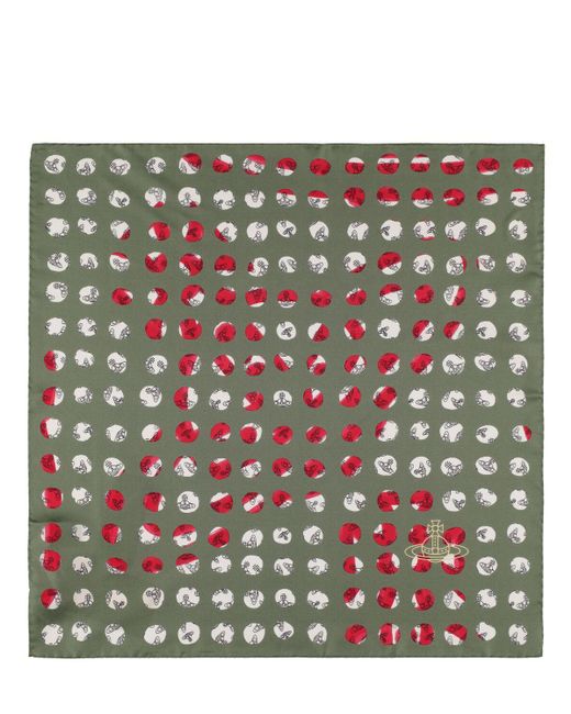 Vivienne Westwood Metallic Quadratischer Seidenfoulard "dots Pocket"